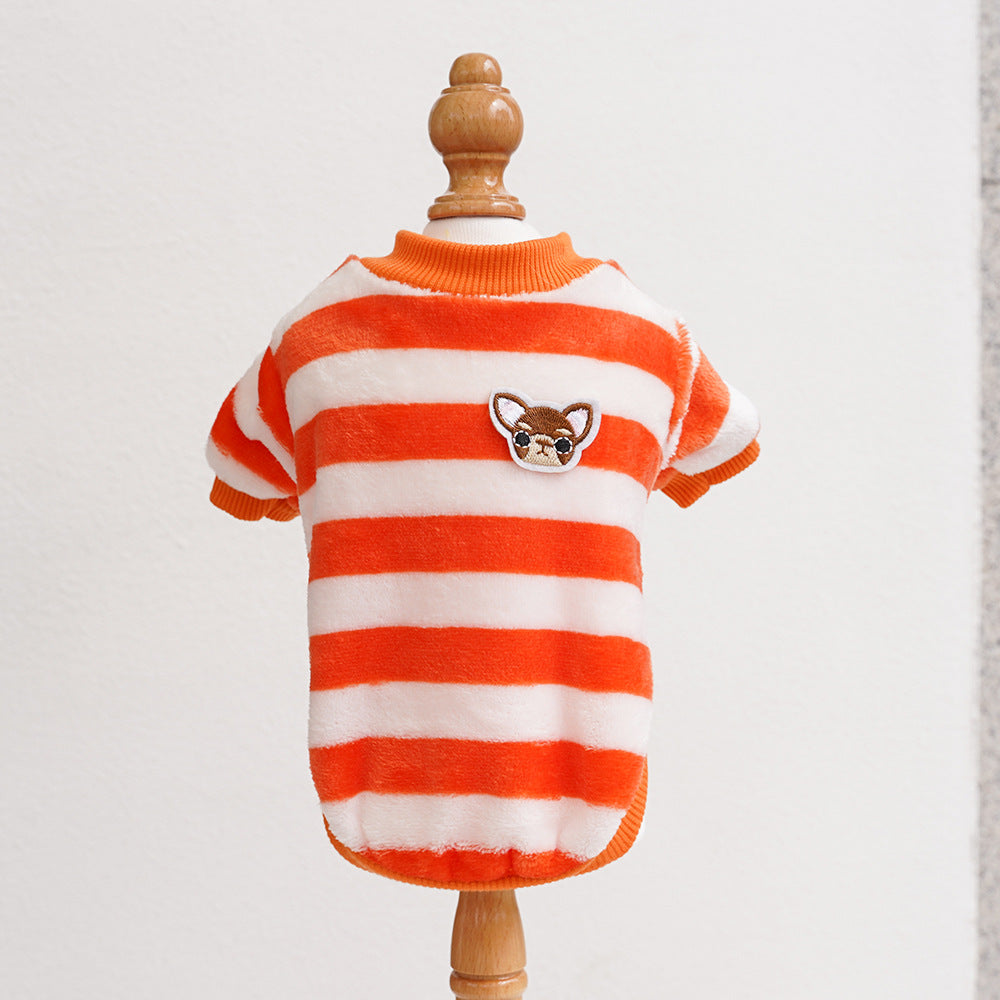Embroidered Stripes Pet Clothes
