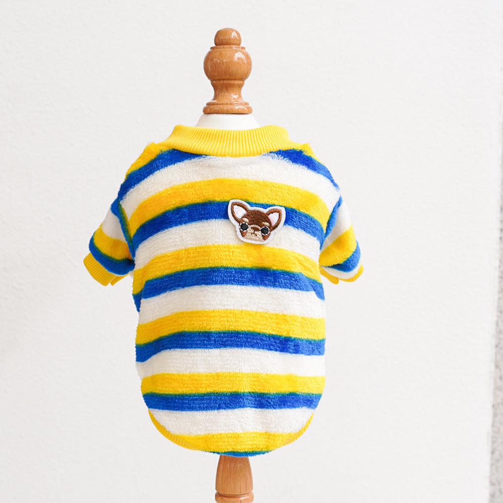 Embroidered Stripes Pet Clothes