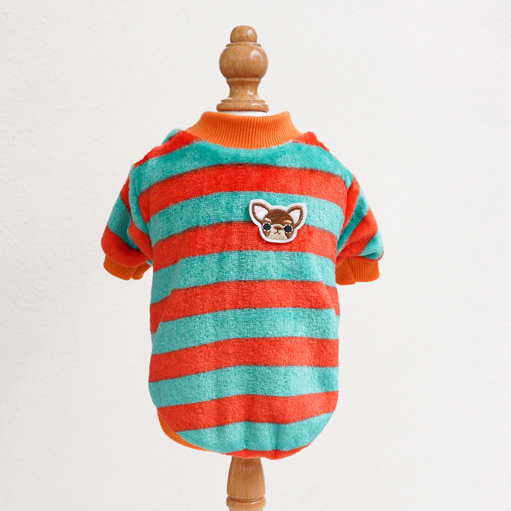 Embroidered Stripes Pet Clothes