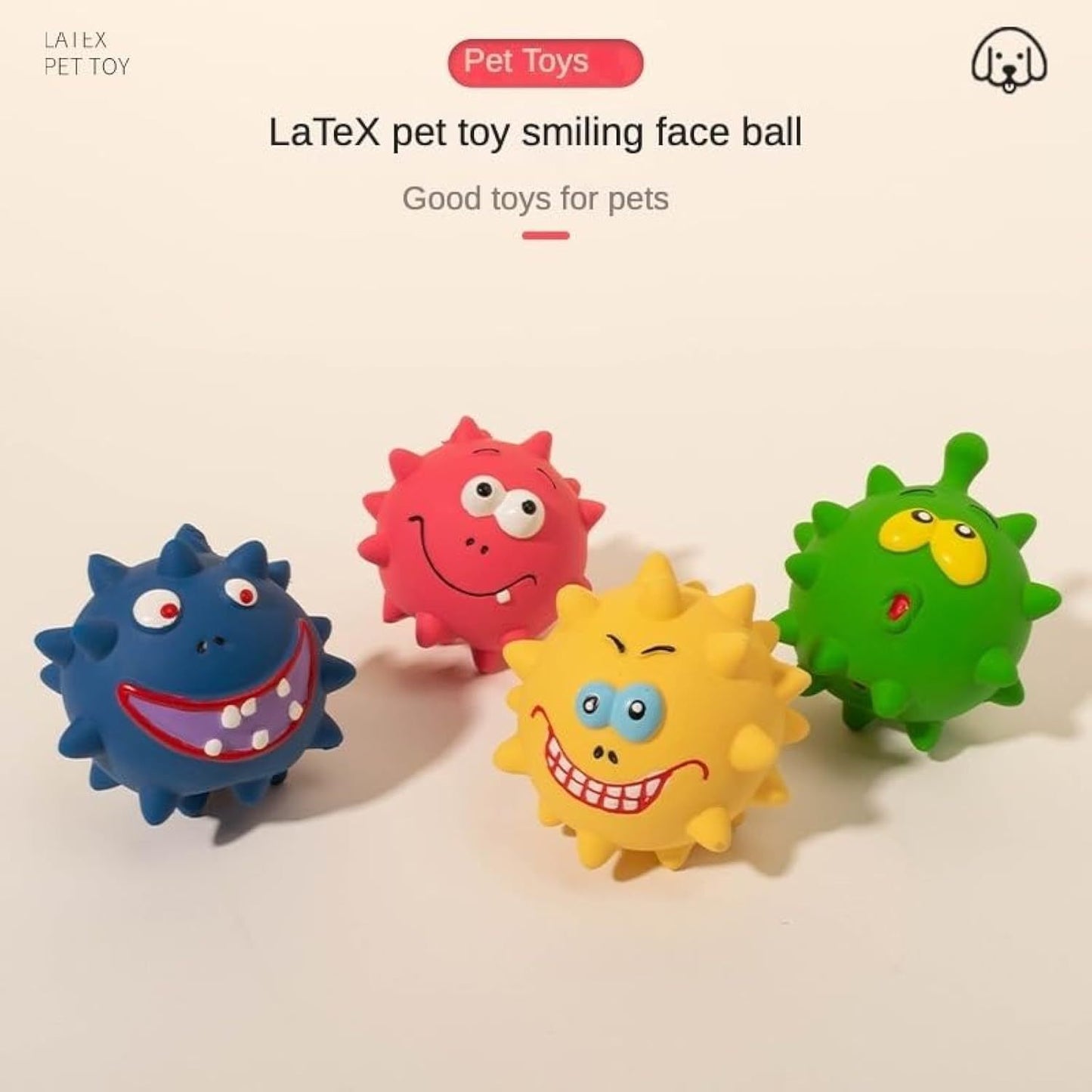 Natural Latex Rubber Squeaky Ball Toy