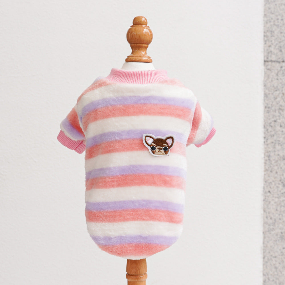 Embroidered Stripes Pet Clothes