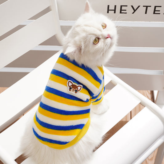 Embroidered Stripes Pet Clothes