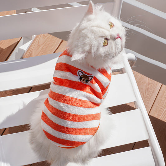 Embroidered Stripes Pet Clothes